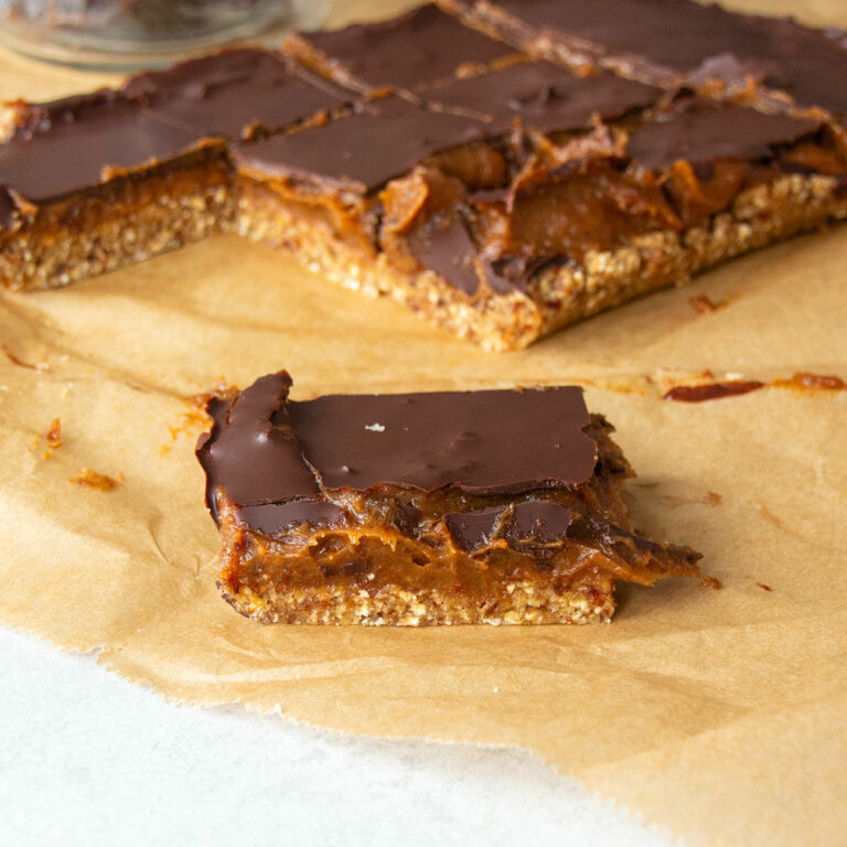 Vegane Schoko-Karamell Riegel - Zuckerfrei - Tasty Katy